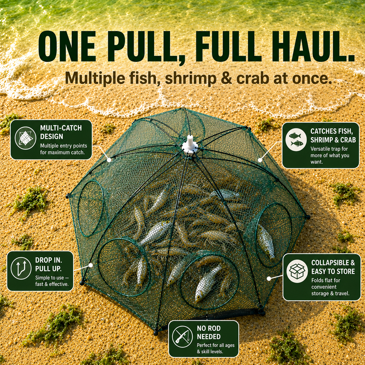 Fishing Trap Net - Catch More Fish Easily